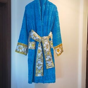 Versace Baroque Series Blue Bathrobe
